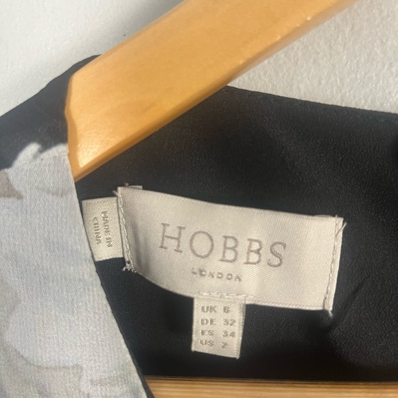 Hobbs London Dress green white black Floral Print Midi Length Dress size 2 - Picture 5 of 11